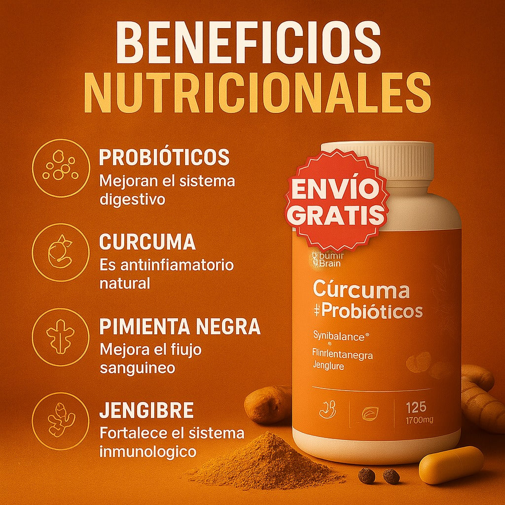 CurcumaX™ – Cúrcuma + Probióticos para Desinflamar, Mejorar tu Digestión y Potenciar tus Defensas
